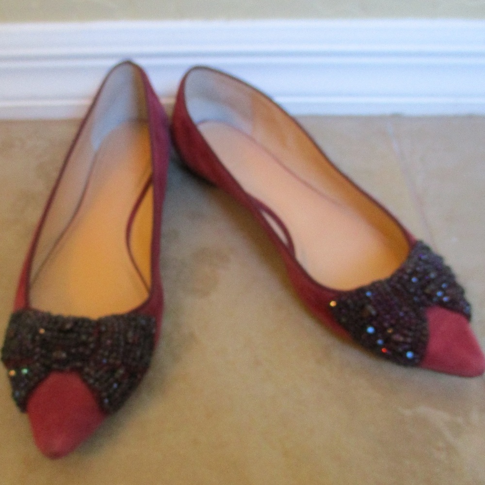 Tory Burch "Vanessa" 2 Tone Burgundy 32148450 Flat